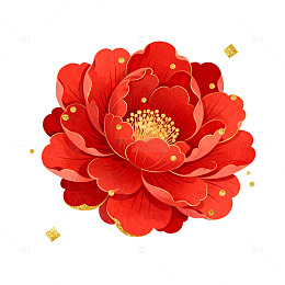 红花装饰画设计元素