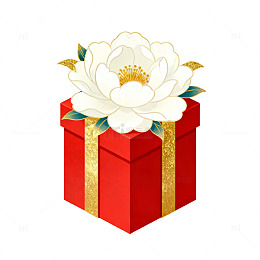 节日礼物花卉礼盒插画