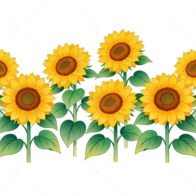 卡通向日葵图案装饰素材