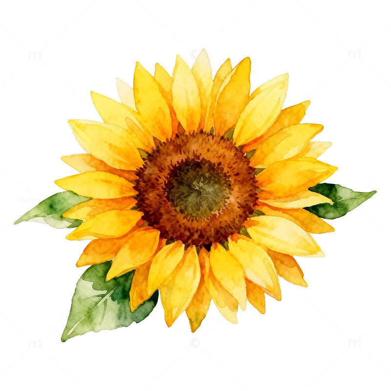 水彩向日葵插画素材