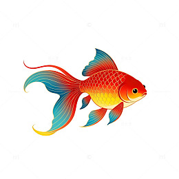 卡通金鱼插画设计元素