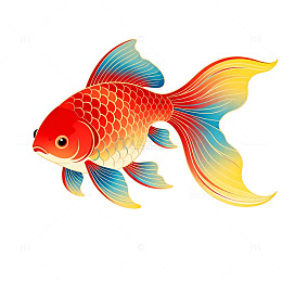 金色锦鲤卡通插画设计素材