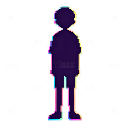 像素人物剪影图标设计元素