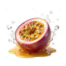 新鲜百香果果汁效果展示