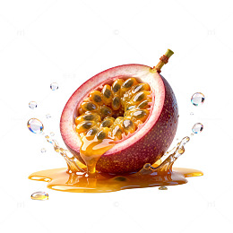 【标题】：果汁飞溅百香果