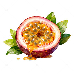 水彩百香果插画设计素材