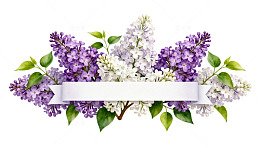 丁香花环装饰插画设计素材