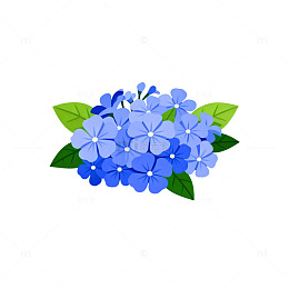 卡通绣球花矢量图案设计