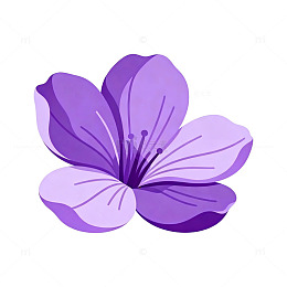紫罗兰花朵插画设计素材
