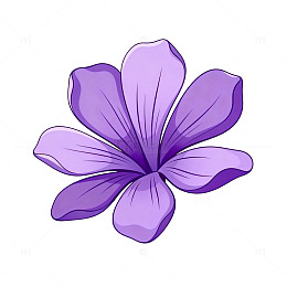 卡通风格紫色花朵设计元素