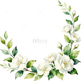 水彩花卉装饰边框设计素材