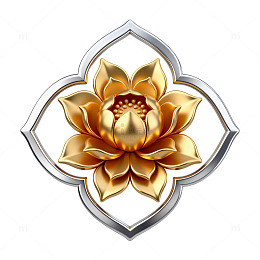 金属莲花装饰图案设计元素