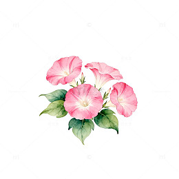 水彩粉色花朵插画设计素材