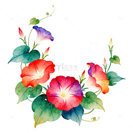 水彩花卉装饰图案设计素材