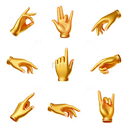 【标题】金色手势矢量插画素材