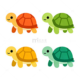 卡通乌龟矢量插画素材