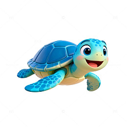 卡通海龟儿童玩具设计素材