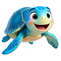 卡通海龟玩具插画