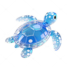 水晶蓝乌龟玩具设计素材