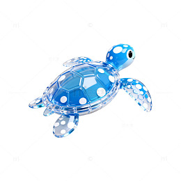 蓝色玻璃乌龟摆件