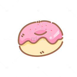 甜甜圈烘焙甜点手绘插画元素
