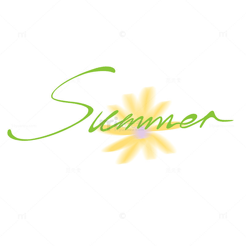 夏天summer英文手写原创花卉字体