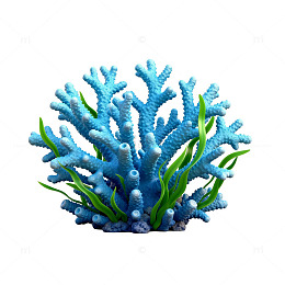 蓝色珊瑚植物3D模型