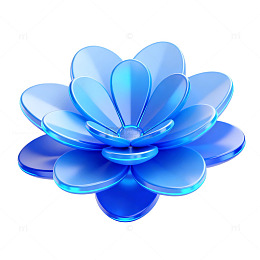 蓝色玻璃花艺术装饰图案