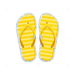 条纹人字拖卡通图案