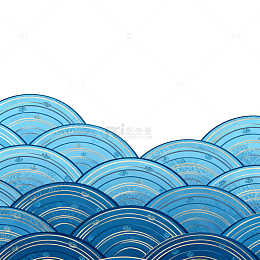 蓝色波浪图案背景设计素材