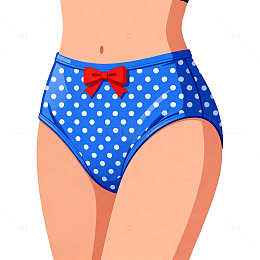 卡通风格女性内衣插画设计素材