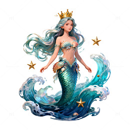 梦幻美人鱼插画艺术设计素材