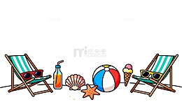 夏日海滩度假插画