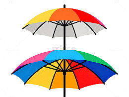 彩虹色雨伞图案设计元素