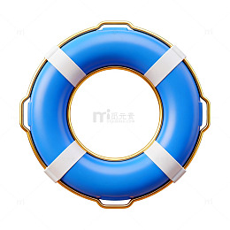 蓝色救生圈海水游泳装备