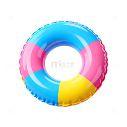 彩色游泳圈卡通玩具设计素材