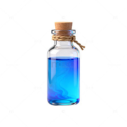 简约玻璃瓶蓝色液体静物