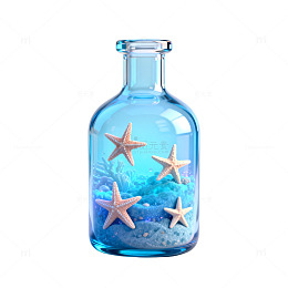 海洋风玻璃瓶星饰装饰摆件