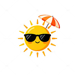 卡通夏日太阳形象设计素材