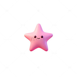可爱粉色星星卡通形象设计素材