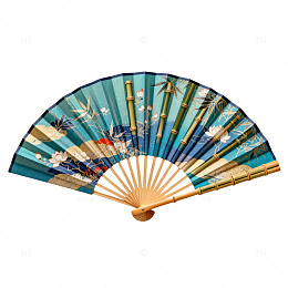 日式折扇风景绘画素材