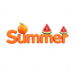 夏日水果英文艺术字设计