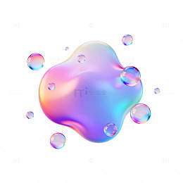 彩虹泡泡透明背景设计素材