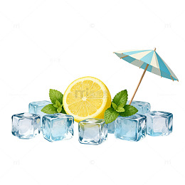 夏日清凉冰块柠檬插图