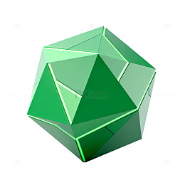 绿色几何体模型设计素材
