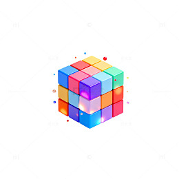 绚丽魔方数字艺术图案