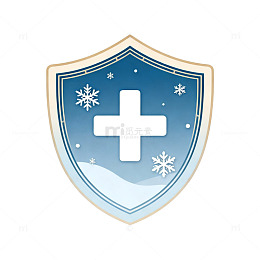 冰雪医疗盾牌图标设计