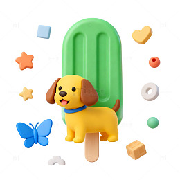 卡通风冰淇淋狗创意设计图