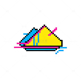 像素风山峰创意设计图案