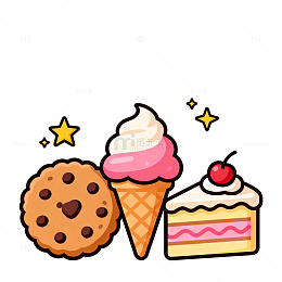 卡通甜品甜点插画设计素材